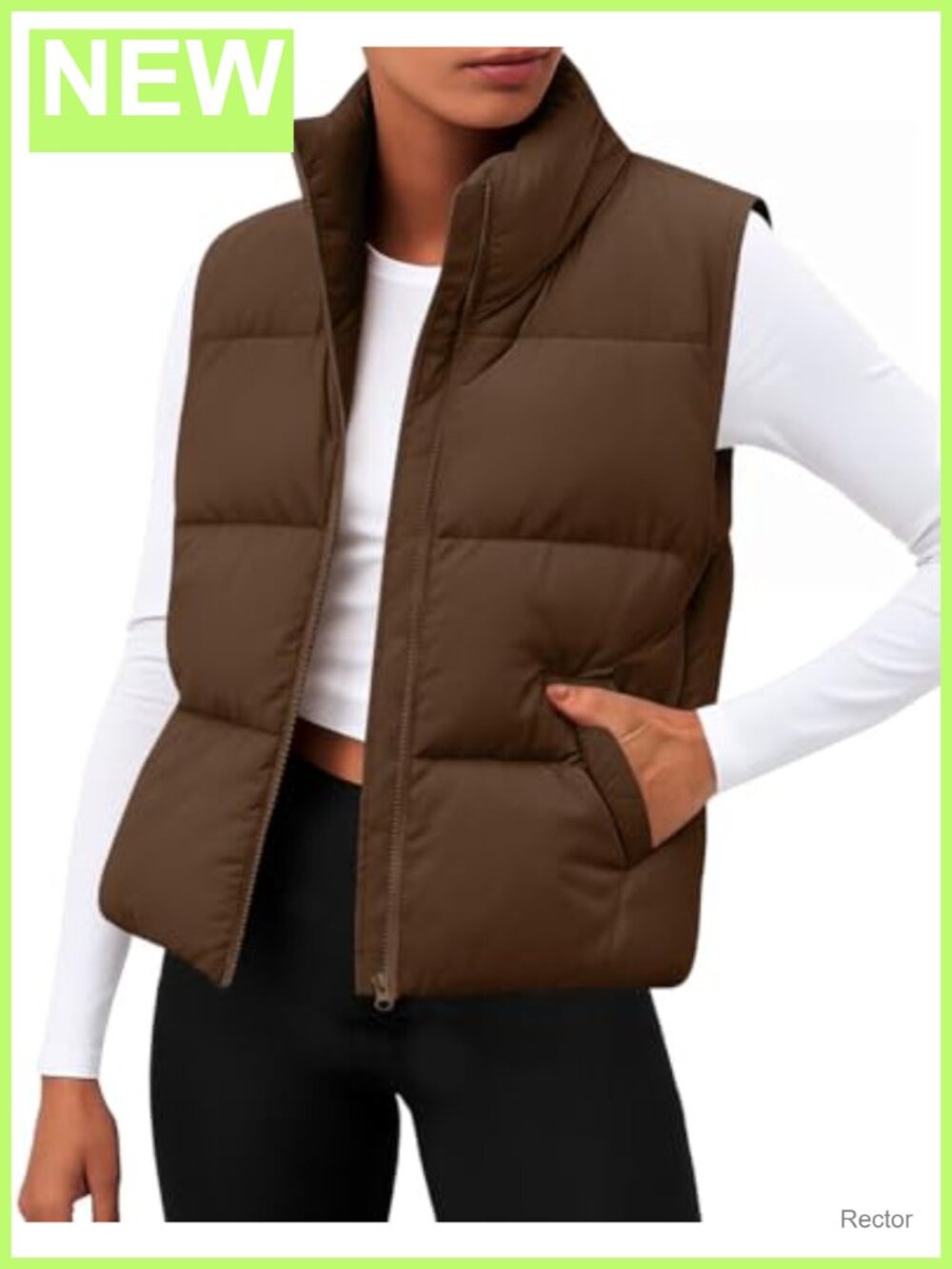 Quilted Puffer Vest Sleeveless Zip-Up Padded Gilet